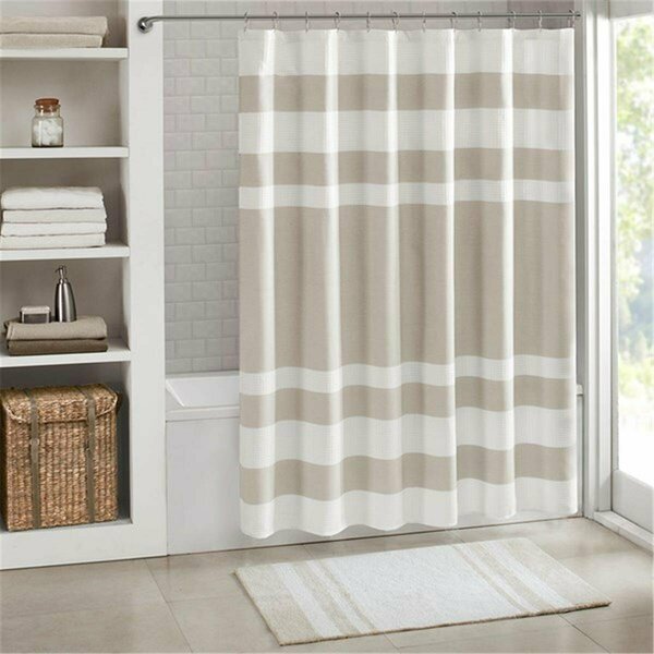 Madison Park 54 x 78 in. Spa Waffle Shower Curtain with 3M Treatment - Taupe MP70-4977